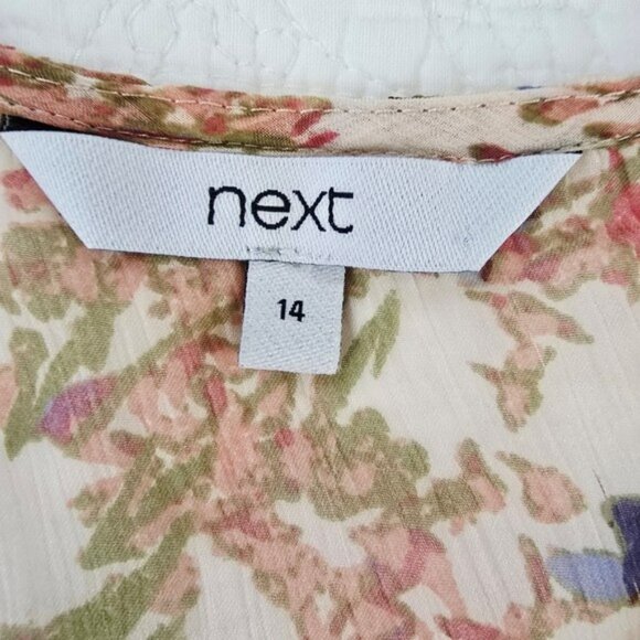 Boho Floral Sheer Kimono Cardigan Open Front Lightweight Layering Top Size 14 - Picture 4 of 13